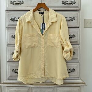 Butter Yellow Chambray Button Shirt